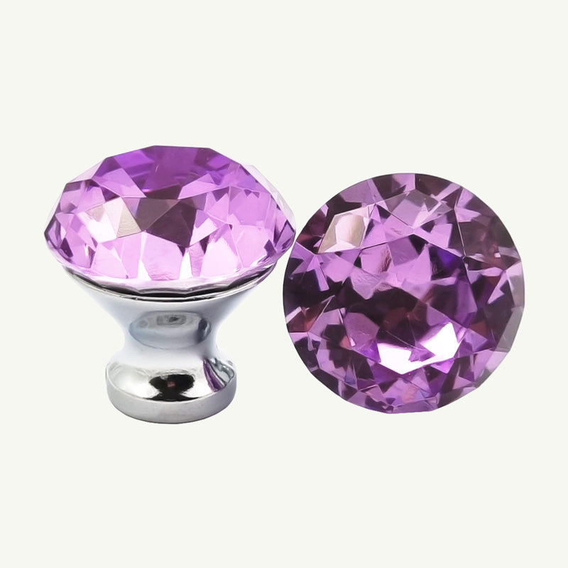 Puxador Cristal Shine 30mm Roxo Claro - C2208