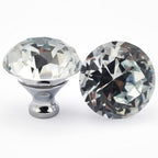 Puxador Cristal Shine 40mm Cromado e Clear - C2220