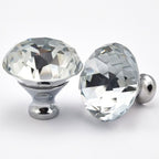 Puxador Cristal Shine 40mm Cromado e Clear - C2220