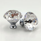 Puxador Cristal Shine 40mm Cromado e Clear - C2220