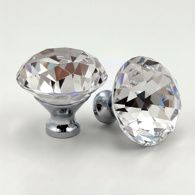 Puxador Cristal Shine 40mm Cromado e Clear - C2220