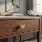 Puxador Ponto Cristal 35mm Dourado Brilho - C2302