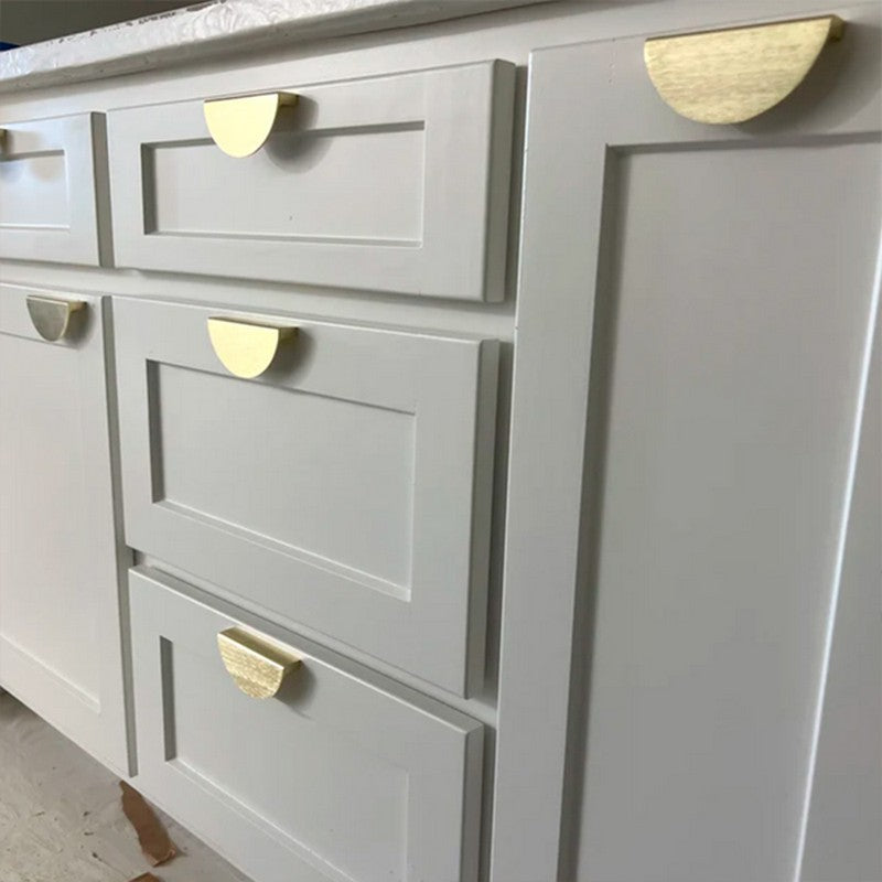 Puxador Gaveta Armário Meia Lua 96mm Dourado Escovado - C3160