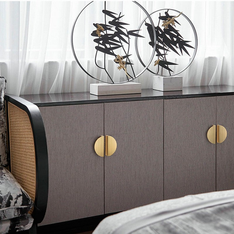 Puxador Gaveta Armário Meia Lua 96mm Dourado Escovado - C3160