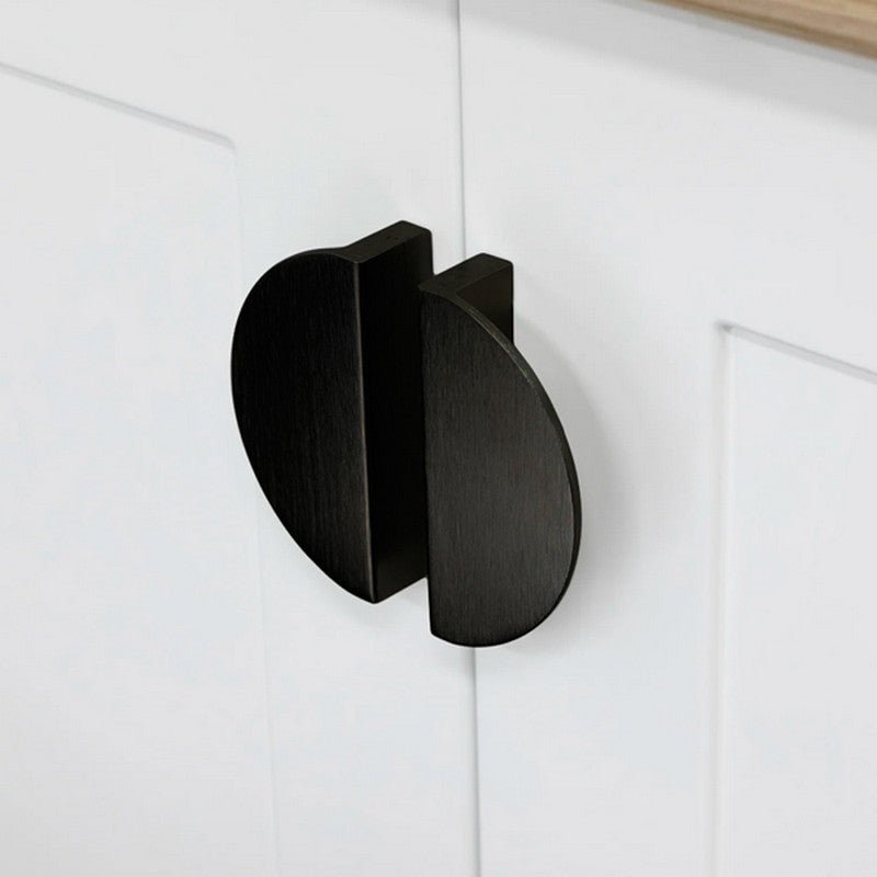 Puxador Meia Lua 96mm Preto Escovado - C3174