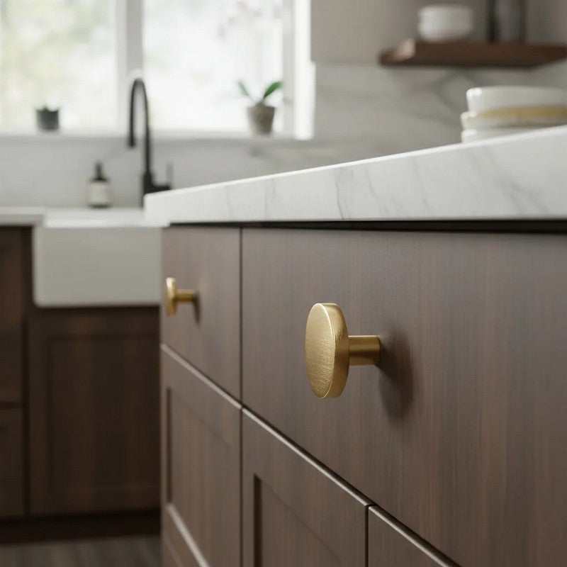 Puxador Ponto Gaveta Armário Dourado Escovado - C3179