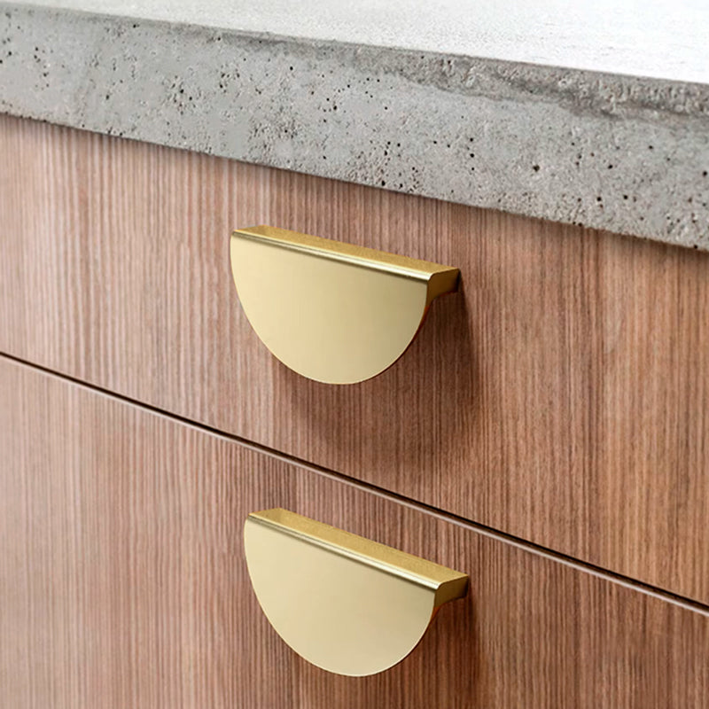 Puxador Gaveta Armário Meia Lua 96mm Dourado Fosco - C3183