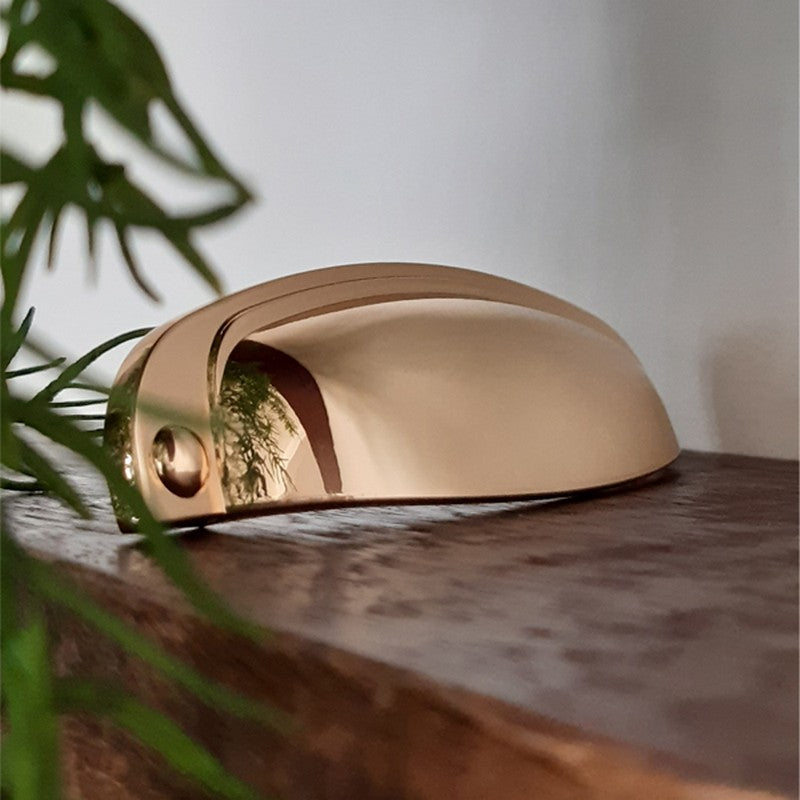 Puxador Metal Concha Dourado Brilho 108mm - C3210