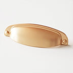 Puxador Metal Concha Dourado Escovado 108mm - C3211