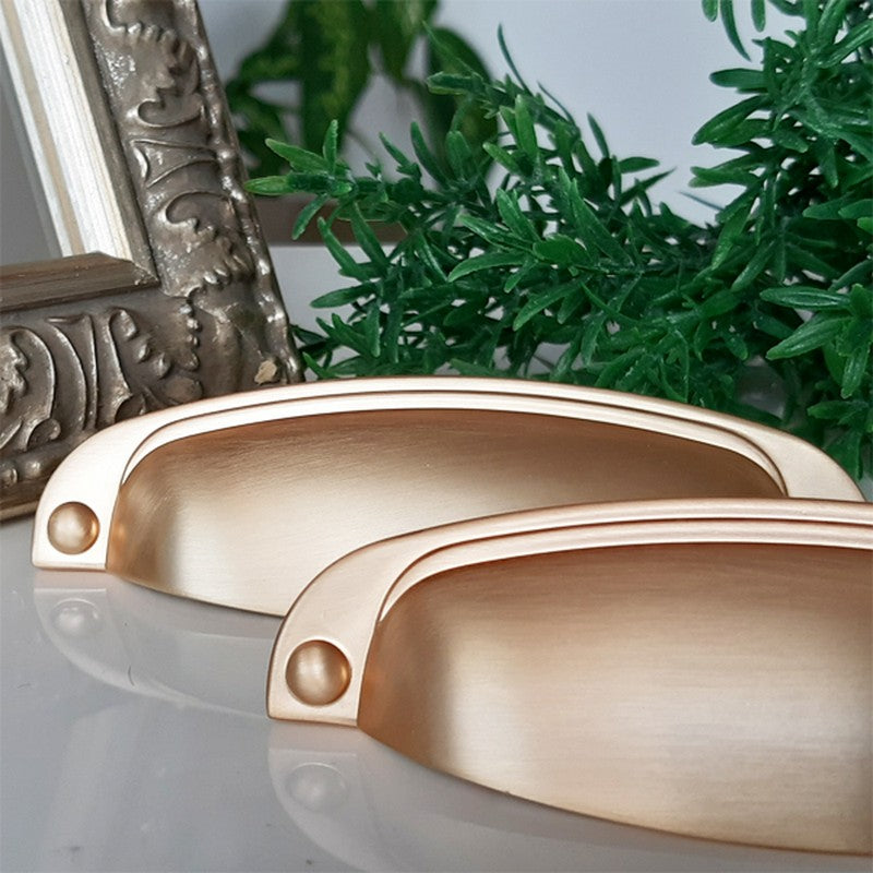 Puxador Metal Concha Dourado Escovado 108mm - C3211