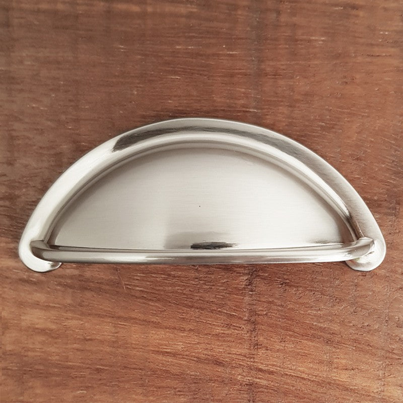 Puxador Metal Concha Níquel Escovado 76mm - C3218