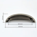 Puxador Metal Concha Níquel Escovado Fosco 84mm - C3246