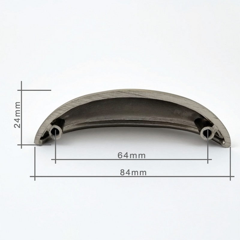 Puxador Metal Concha Níquel Escovado Fosco 84mm - C3246