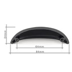 Puxador Metal Concha Preto Fosco 84mm - C3251