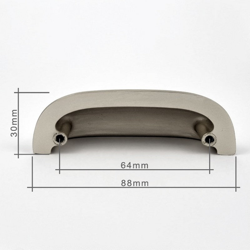 Puxador Metal Concha Níquel Escovado Fosco 88mm - C3253