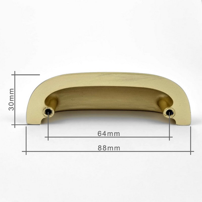 Puxador Metal Concha Dourado Fosco 88mm - C3255