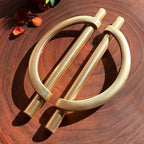 Puxador Metal Alça Dourado Escovado Escovado Fosco 128mm - C3408