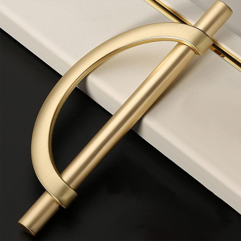 Puxador Metal Alça Dourado Escovado Escovado Fosco 128mm - C3408