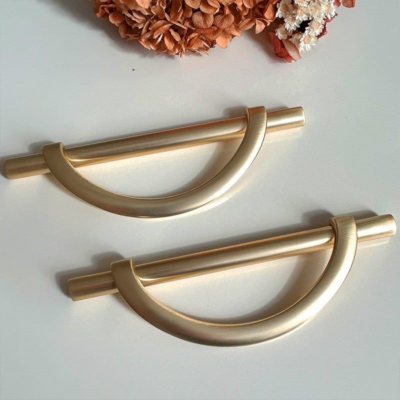 Puxador Metal Alça Dourado Escovado Escovado Fosco 128mm - C3408