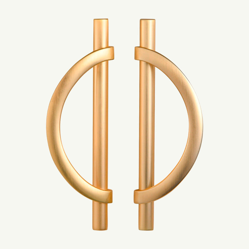 Puxador Metal Alça Dourado Escovado Escovado Fosco 128mm - C3408