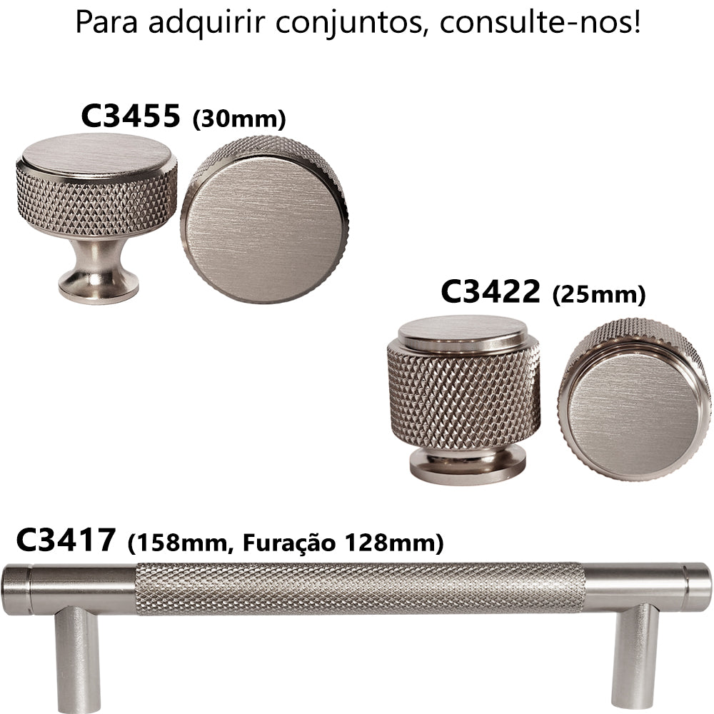 Puxador Metal Alça Níquel Escovado 128mm - C3417