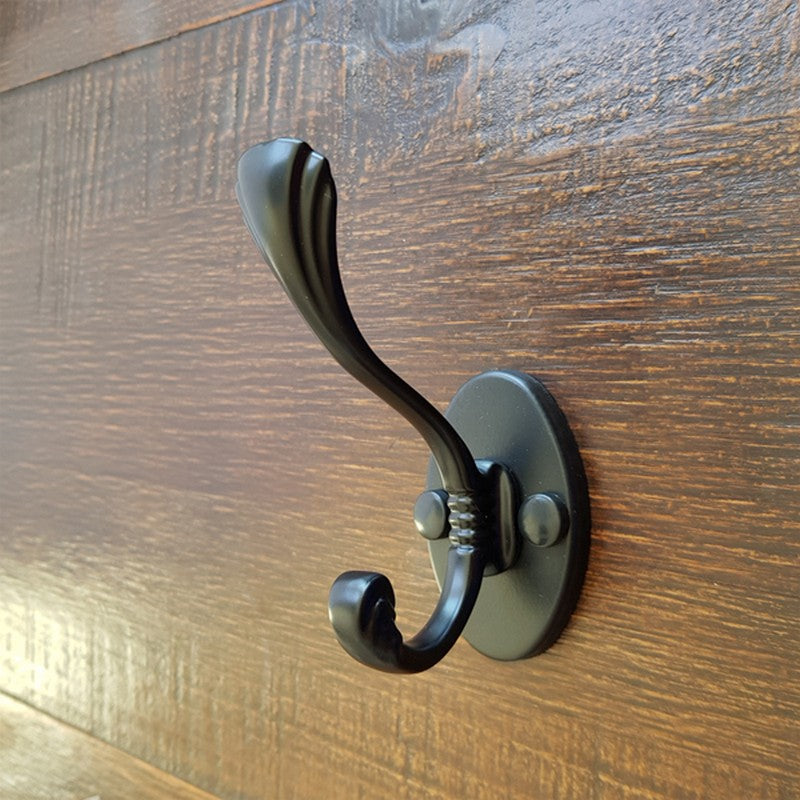 Gancho Duplo 11cm Preto - C4003