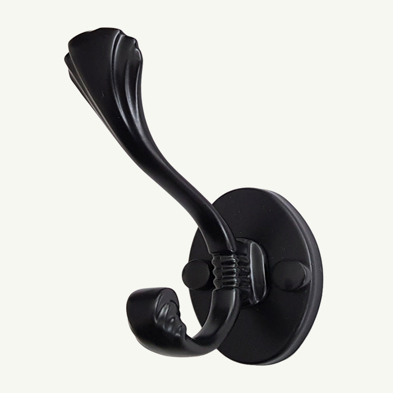 Gancho Duplo 11cm Preto - C4003