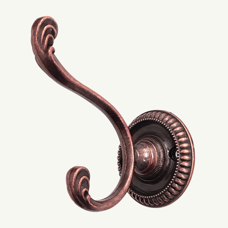 Gancho Duplo Colonial Cobre Antigo - C4013