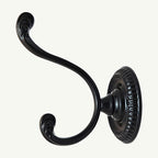 Gancho Duplo Colonial Antique Preto Fosco - C4024