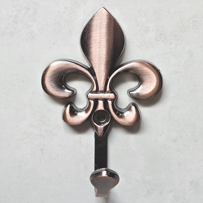 Gancho Flor de Lis Colonial Cobre Antigo - C4031