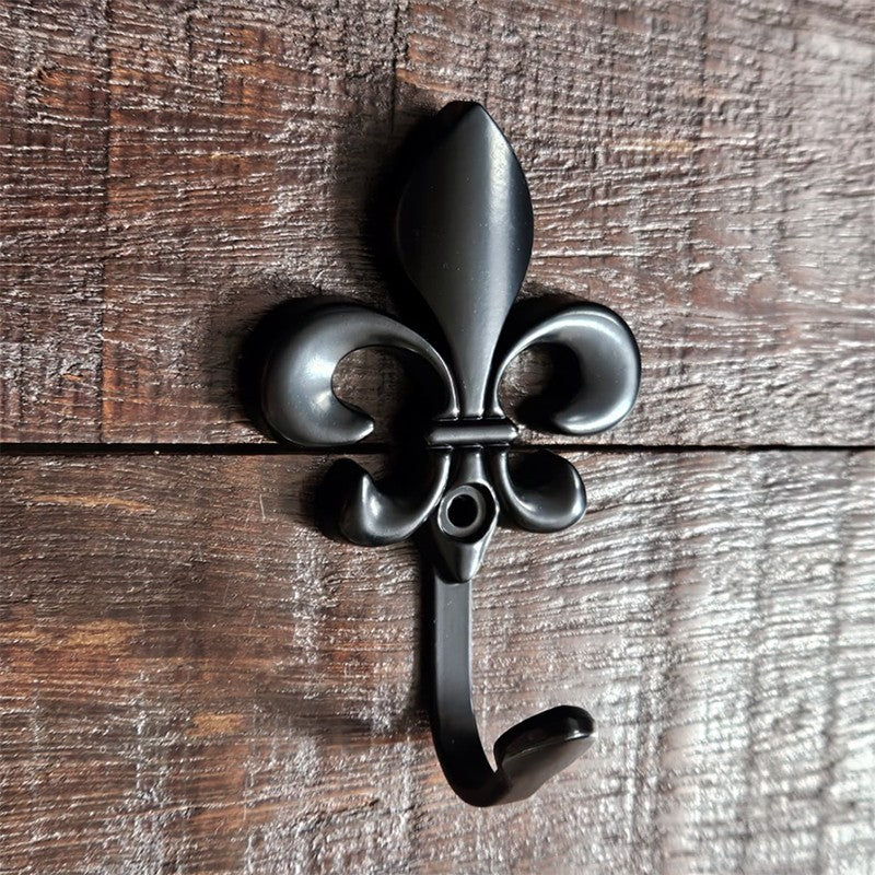 Gancho Flor de Lis Colonial Preto Fosco - C4033