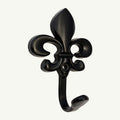 Gancho Flor de Lis Colonial Preto Fosco - C4033