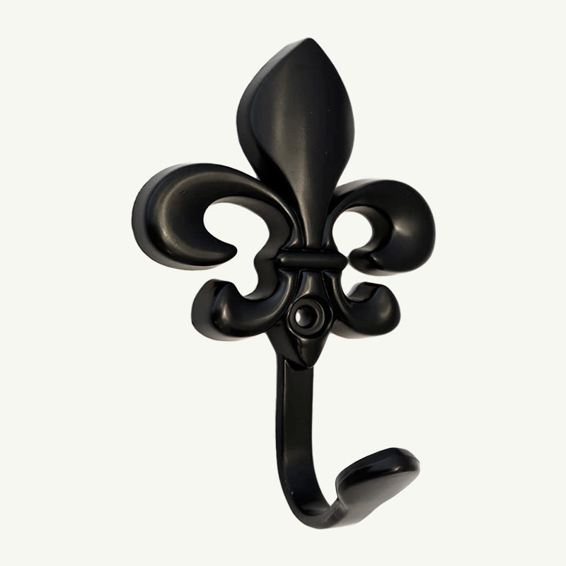 Gancho Flor de Lis Colonial Preto Fosco - C4033