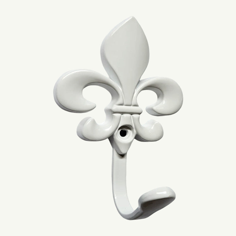 Gancho Flor de Lis Colonial Branco - C4034