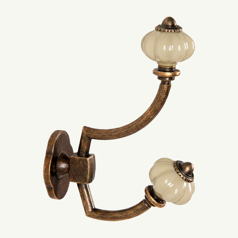 Gancho Parede Duplo de Porcelana Areia - C4043