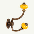 Gancho Parede Duplo de Porcelana Amarelo - C4049