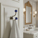 Gancho Parede Duplo de Porcelana Azul Escuro - C4048