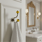 Gancho Parede Duplo de Porcelana Amarelo - C4049