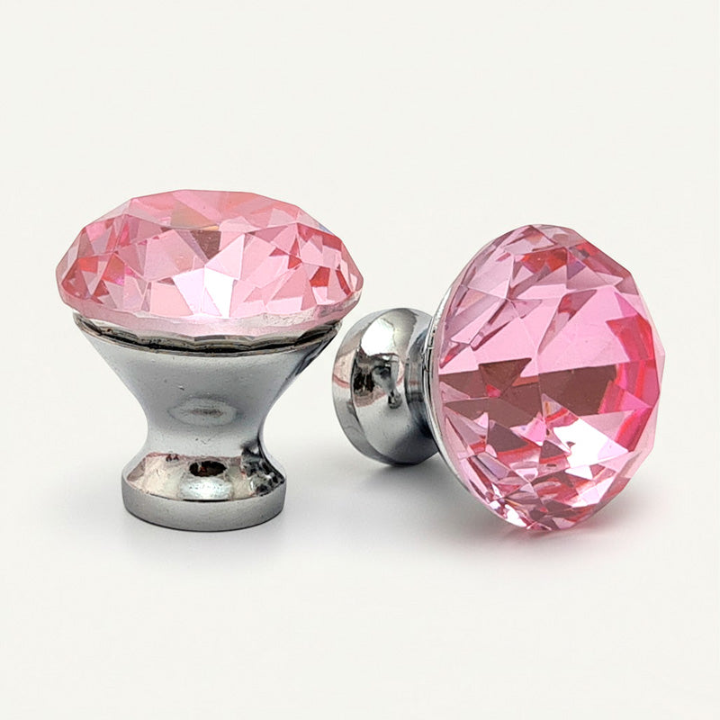 Puxador Cristal Shine 30mm Rosa Claro - C2205